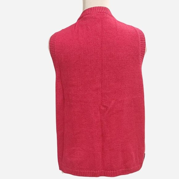 Capacity Christmas Sweater Vest – Red/Blue – Petite L – Santa & Stockings - Picture 3 of 6